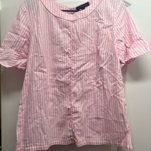 Banana Republic Pink and White Striped Top